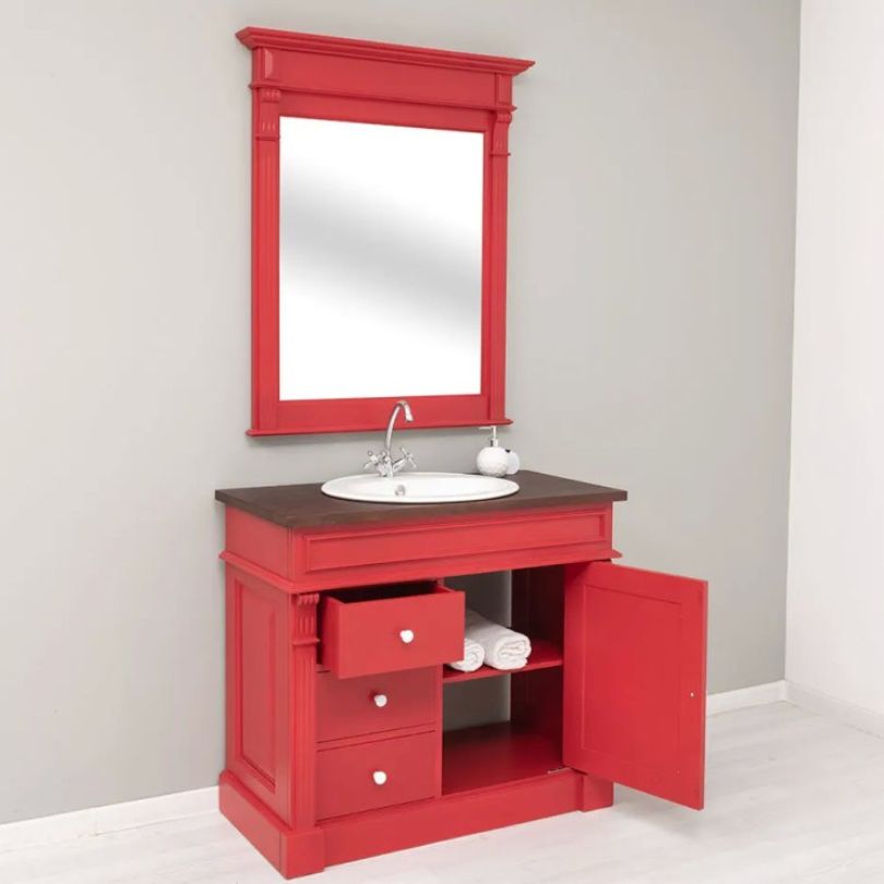 mobile sottolavabo rosso